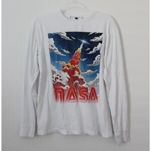 No Brand NASA Mens White Shirt Long Slevees Size M Pre-Owned